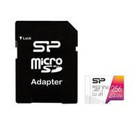 SILICON POWER Elite - Carte mémoire flash (adaptateur microSDXC vers SD inclus(e)) - 256 Go - A1 / Video Class V10 / UHS-I U1 / Class10 - microSDXC UHS-I