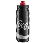 ELITE Fly Coca-Cola Bidon Cyclisme - Gourde Vélo Ultraléger Sans BPA - Édition Coca-Cola Noir - 750ml - Pour Route VTT Gravel
