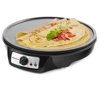Elite Gourmet ECP-126 Crêpière électrique avec plaque antiadhésive, râteau à crêpes, spatule et recettes (français non garanti), 30,5 cm, noir