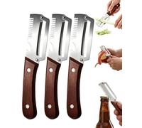 Elite Gourmet Knives, Elite Peeler, Elite Gourmet Peeler, Multi Function Peelerknife & Bottle Opener & JuliennePeelers, Ergonomic Kitchen Tool for Potato, Fruit, Vegetable (3-IN-1 3Pcs)