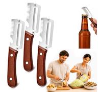 Elite Gourmet Peeler, 3-in-1 Elite Peeler Shredder & Julienne Peeler & Bottle Opener, Multifunctional Vegetable Peeler, Stainless Steel Peeler Knife Kitchen Tool for Fruits & Vegetables (3Pcs)