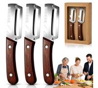 Elite Gourmet Peeler, Multifunctional Vegetable Peeler, Multi Function Peeler & Bottle Opener & Julienne Peeler, Ergonomic Kitchen Tool for Potato, Fruit, Vegetable (3 Pcs)