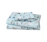 Elite Home Parure de lit et taie d'oreiller en Microfibre 90 g/m² imprimée sur Le thème de la Plage côtière, très Grand lit, Sable Bord de mer