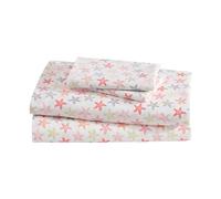Elite Home Products Inc. Parure de lit en Microfibre imprimée côtière, Corail Marin, Grand lit