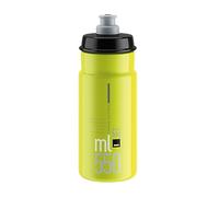 ELITE Jet Bidon Cyclisme - Légère Valve Push-Pull - Jaune Fluo Logo Noir - 550ml - Pour Route VTT Gravel