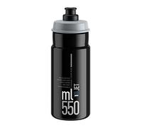 ELITE Jet Bidon Cyclisme - Légère Valve Push-Pull - Noir Logo Gris - 550ml - Pour Route VTT Gravel