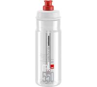 ELITE Jet Bidon Cyclisme - Légère Valve Push-Pull - Transparent Logo Rouge - 550ml - Pour Route VTT Gravel