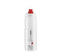 ELITE Jet Bidon Cyclisme - Légère Valve Push-Pull - Transparent Logo Rouge - 750ml - Pour Route VTT Gravel