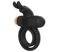 Elite Joel - anneau pénis et testicules vibrant rechargeable - silicone noir