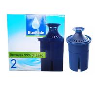 Elite Lot de 2 filtres à eau (dure 6 mois) pour filtre à eau et distributeurs Brita et plus encore, longue durée de vie, réduit le chlore (goût et odeur) et le plomb, sans BPA (bleu)
