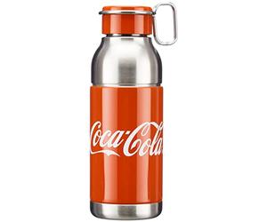 Elite Mia Gourde Cyclisme 650ml Coca Cola Rouge Argent Acier Inoxydable - Bouteille Vélo Sans Plastique Hermétique Édition Spéciale - Pour Route VTT Gravel Lifestyle