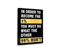 Elite Mindset Wall Art - “Join the 1%” Bold Black Yellow Print for Hustlers, Office, Weight Room and Study Zone (Framed,16x24inch(40x60cm))