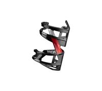 Elite Prism Gauche Porte-Bidon Latéral - FRP - Noir Brillant Graphique Rouge - pour VTT, Gravel & Cadres Compacts - Made in Italy
