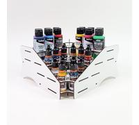 elite pro Organiseur de peinture d'angle EP04 compatible avec Vallejo AK The Army Painter etc | 23 x 23 x 11 cm | Capacité de 30 pots et 18 pinceaux | Modélisme miniatures | Montage facile