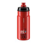 Elite Jet Bidon Cyclisme 550ml Rouge Logo Gris - Légère Valve Push-Pull - Pour Route VTT Gravel