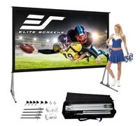 Elite Screens Yard Master 2, écran de projecteur extérieur de 90 pouces avec support, 16:9, 8K 4K Ultra HD 3D, écran de cinéma portable pliable à l'intérieur, écran de projection à clic facile OMS90H2