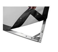 Elite Screens Yard Master 2 Series OMS150H2-DUAL - Écran de projection avec pieds - 150" (381 cm) - 16:9 - Wraith Veil Dual - garniture noire, cadre argent G