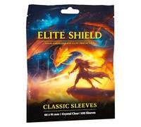 Elite Shield 100 Classic Sleeves 66x91 mm - Protège-cartes Essentiels - Compatible avec carte PKM, One Piece, Magic - Taille standard TCG - Souples & Transparentes
