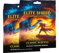 Elite Shield 200 Classic Sleeves 66x91 mm - Protège-cartes Essentiels - Pour cartes à collectionner comme les cartes Pokémon, One Piece, Magic - Taille standard TCG (Lot de 200)