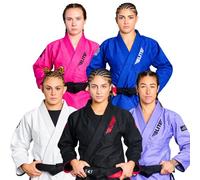 Elite Sports GI de jiu-jitsu ultra-léger pour femme - IBJJF pour filles et femmes (voir le guide spécial des tailles), noir, 4