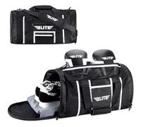 Elite Sports Sac de Sport de Boxe pour MMA, BJJ, Jiu Jitsu Gear, Duffel Athletic Gym Boxing Bag, Noir, L