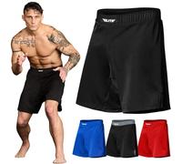 Elite Sports Short de Combat MMA pour Homme Noir Jack UFC BJJ No Gi Grappling Jiu Jitsu Short, Noir, XL