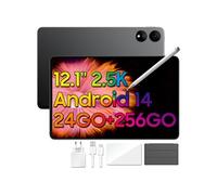 ELITE1 Tablette Tactile 12.1 2.5K 600Nits Android 14 RAM 24Go ROM 256Go/SD 1To 8800mAh(33W) Mode PC WPS Stylet Gratuit - Noir