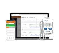 Elitech 4G Enregistreur de Données Température Humidité Sonde Externe Réutilisable Lumière/Choc/Emplacement Intégré Données d'ombre SIM intégrée Stockage SMS E-mail APP Alarme Web 100 000 Points