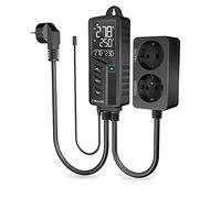 Elitech Contrôleur de Température Humidité Thermostat Numérique avec Sonde, Relais Pré-câblé de Chauffage Refroidissement pour Terrarium Incubateur Serre Brassage, 220V 10A STC-1000Pro-TH