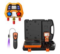 Elitech Détecteur de Fuite de Gaz Réfrigérant HVAC avec Lamp UV CLD-100 & Manomètre Frigorifique Digital DMG-2SE & Balance de Réfrigérant Electronique 50 kg LMC-100F+ pour Climatisation CVC