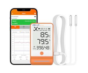 Elitech Enregistreur de Données de Température et d'humidité Bluetooth, Thermo-Hygromètre 2 Sonde pour Réfrigérateur Frigo, 100 000 Points APP Connecté, GSP-6 Pro