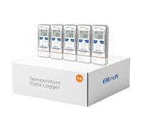 Elitech Enregistreur de Données de Température USB, Réutilisable avec Données pré-enregistrement, Rapports PDF CSV Automatiques, Thermomètre de Réfrigérateur 32 000 Points LogEt5T 5 Pcs