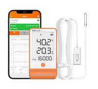 Elitech Enregistreur de Température Bluetooth 1 Sonde de Gel et 1 Sonde TH avec Shadow Data, Rapport PDF CSV 100 000 Points, Certificat d'Étalonnage pour Réfrigérateur Frigo, GSP-6Pro GLE+THE