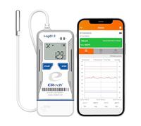 Elitech Enregistreur de Température USB avec Sonde Externe Bluetooth, Data Logger Réutilisable Rapports PDF CSV Auto, Thermomètre Réfrigérateur Pour Transport Stockage Chaîne du Froid LogEt5BTE