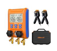 Elitech Manomètres Numériques Réfrigérant Climatisation, Testeur de Pression Température Vide et Fuites, Haute Précision pour Pompe à Chaleur Réfrigération HVAC Gauge LMG-10