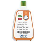 Elitech RC-17 Enregistreur de Température USB à Usage Unique, Enregistrement 120 Jours Pour Chaîne de Froid Aliments Médicament Vaccin, Fonction Alarme, Étanche IP67, Auto PDF
