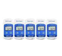 Elitech RC-5 Lot de 5 Enregistreur de Température USB Mini, Capteur Haute Précision, 32000 Points d'enregistrement et Rapport PDF