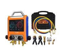 Elitech Set Manomètre Réfrigérant HVAC Intelligent 4 Voies EMG-40V, Mesure Précise Pression Température, Compatibilité Multi-Réfrigérants, Affichage de Courbes pour CVC Clim Pompe à Chaleur