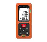 Elitech Télémètre Laser 50M Bluetooth Metre Laser Numérique avec Modes Surface/Volume/Pythagore, 99 Mémoires, Niveau à Bulle Intégré, Unités Commutables Ft/in/M, LDM-50D