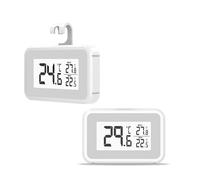 Elitech Thermometre Frigo Numérique Mini 2PCS, Thermomètre Congelateur avec Fixation Magnétique et Crochet, Surveillance Température Idéal Pour Réfrigérateur Maison et Bureau, TM-2