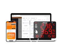 Elitech Thermomètre Hygromètre Data Logger Sans Fil avec Sonde Externe 2m, Enregistreur de Données Réutilisable avec Grand Ecran pour Entrepôt Usage Industriel Laboratoire, DR-230W-THE