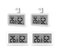 Elitech Thermometre Hygromètre Frigo Numérique Mini 4PCS, Thermomètre Intérieur Magnétique et Crochet, Surveillance Température Humidité Pour Réfrigérateur Maison Bureau, TM-2TH