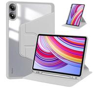 elitegadget Case for Xiaomi Redmi Pad Pro/Xiaomi Poco Pad 2024 12.1" Tablet - 360 Degree Rotation Protective Stand Clear Back Cover Case (Smoke White)
