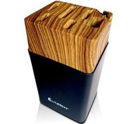 EliteHoff Bloc à couteaux vide avec aiguiseur à couteaux en céramique intégré - Bloc de poignée de couteau de cuisine sans couteaux - Stocke 5 couteaux de cuisine et 1 ciseaux de cuisine (noir mat et