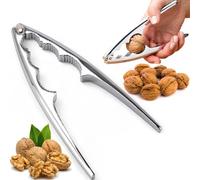 EliteHoff Casse-noisette en métal avec poignée ergonomique - Casse-noisettes - Pour noix, noisettes et toutes les noix - 17 cm - Argenté