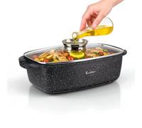 EliteHoff Cuiseur à induction avec couvercle de 6,5 L - En aluminium - Cuisson au four - Cuisson à induction - Cuisinière électrique - Noir (E-7051)