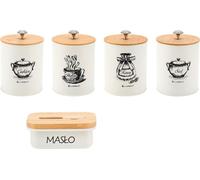 Elitehoff lot de 4 récipients de cuisine et beurrier 49317