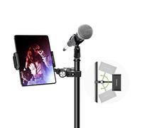 elitehood Support d'iPad en aluminium pour microphone, support de musique latéral pour iPad, support de musique réglable à 360° pour iPad, iPhone et autres tablettes de 4 à 13 pouces