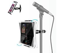 elitehood Support en métal pour iPad, support de micro, réglable à 360°, support de tablette, support d'iPad en aluminium pour pupitre, support de microphone, compatible avec les tablettes et
