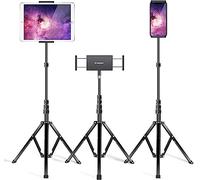 elitehood Support Tablette en Aluminium - Réglable en Hauteur jusqu'à 65" | Support tablette sur pied aluminium, hauteur réglable jusqu'à 65", compatible avec tous iPad (9,7-12,9") et iPhone (4,7-13")